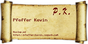 Pfeffer Kevin névjegykártya